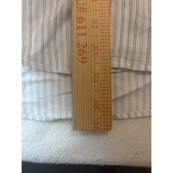 Faconnable Mens Blue & White Striped Button-Down Shirt Size L 16.5 - Picture 5 of 11